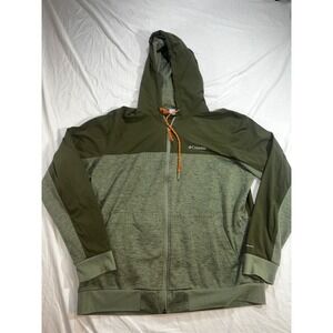 Columbia Mens XL Omni-Shield Full Zip Hoodie Green Colorblock Water Resistant